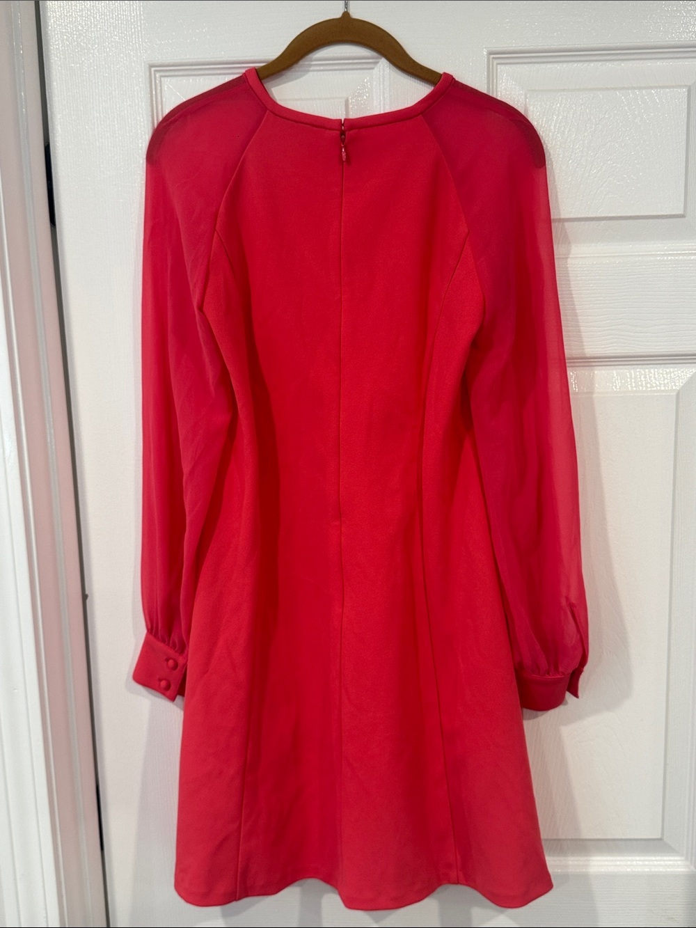Calvin Klein Fuchsia Pink Long Sleeve Shift Dress - Picture 2 of 3